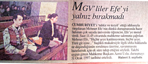 Mehmet Efe duruşmada