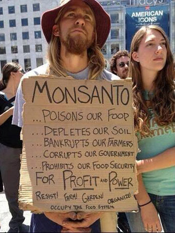 MONSANTO: Gıdamızı zehirler... Toprağımızı tüketir... Çiftçilerimizi iflas ettirir... Devletimizi yozlaştırır.. Gıda güvencemizi yasaklar... KÂR ve GÜÇ İÇİN. ÖRGÜTLEN ve DİREN.